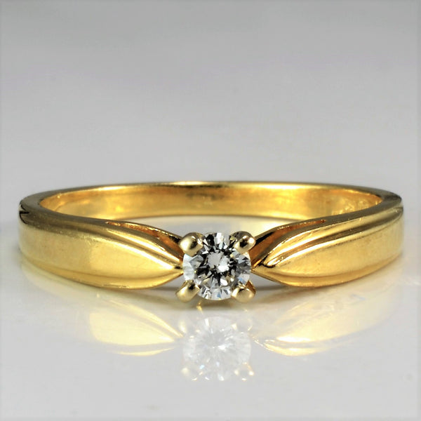Yellow Gold Solitaire Diamond Promise Ring | 0.10 ct, SZ 6.25 |