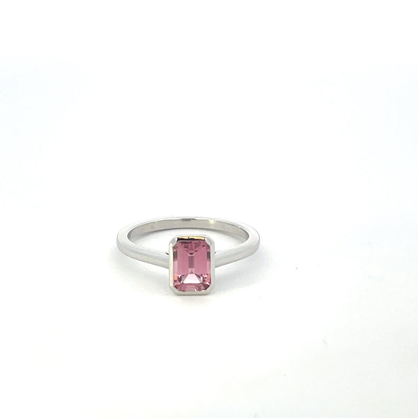 'Bespoke' Bezel Set Pink Tourmaline Ring | 1.10ct | SZ 6.5 |