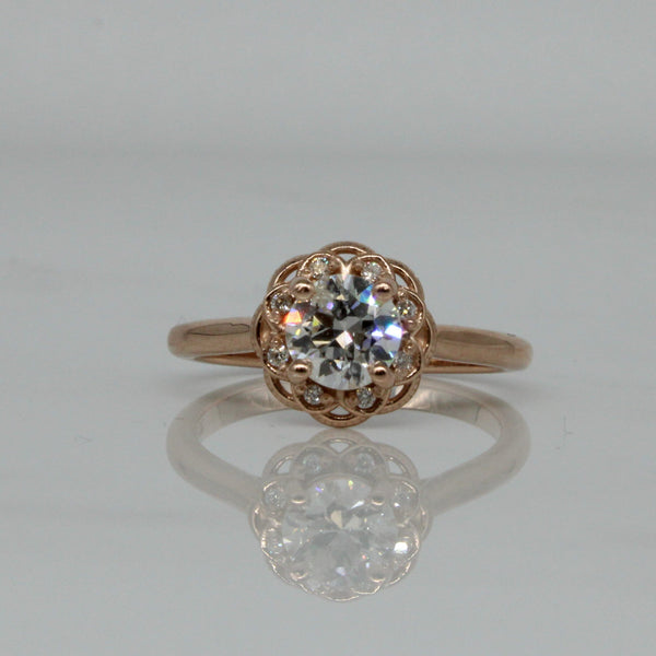 'Bespoke' Filigree Halo Engagement Ring | 0.86ctw | SZ 7 |