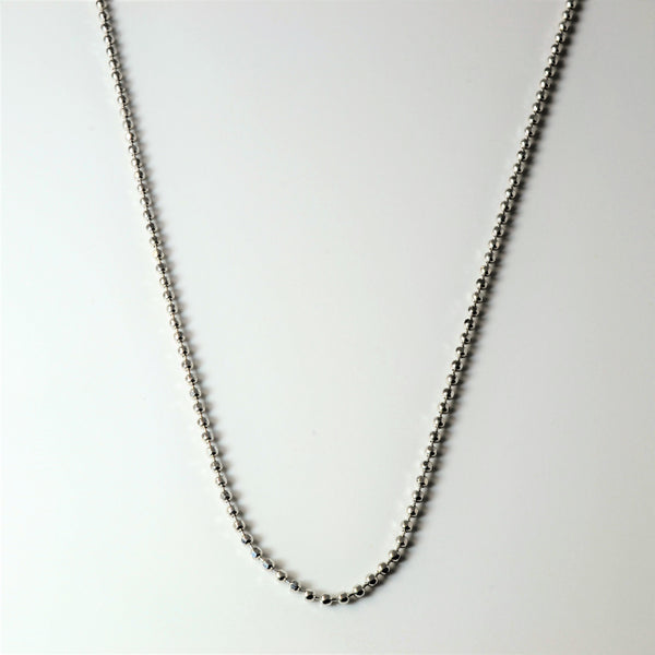 14k White Gold Bead Chain | 16
