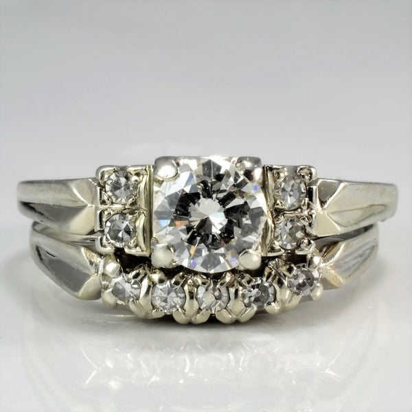 Art Deco Diamond Wedding Set | 0.77ctw | SZ 7.75 |