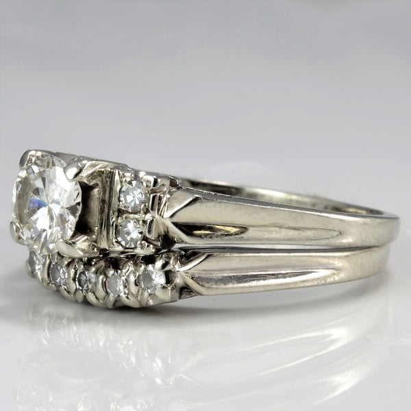 Art Deco Diamond Wedding Set | 0.77ctw | SZ 7.75 |