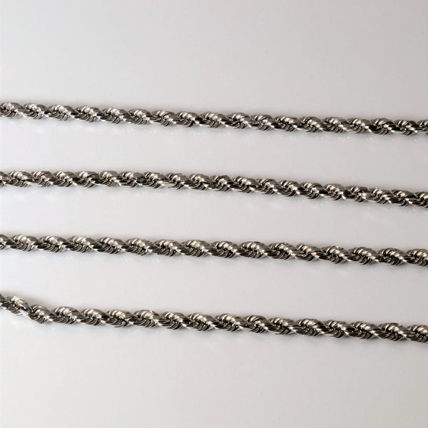 10k White Gold Rope Chain | 24