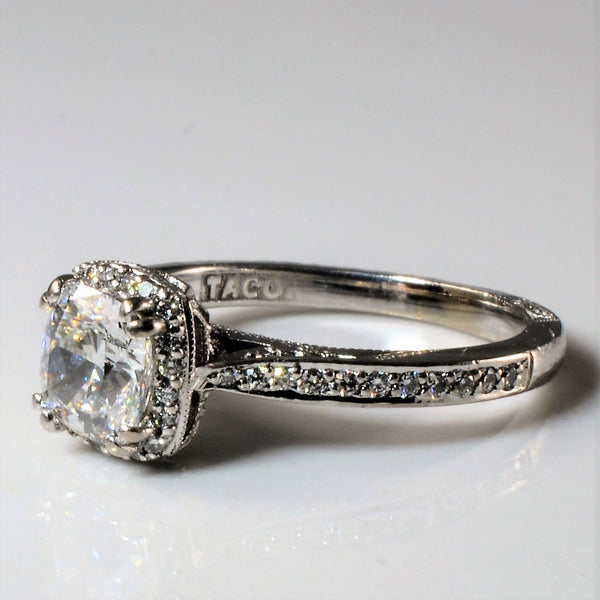 'Tacori' Cushion Cut Halo Diamond Engagement Ring | 1.31ctw | SZ 5 |