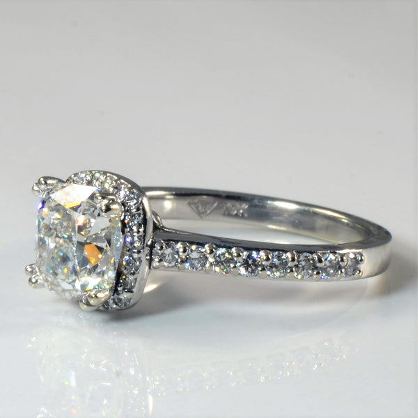 Cushion Diamond Halo Engagement Ring | 2.33ctw | SZ 6.5 |
