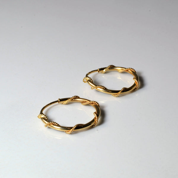 Yellow Gold Braided Hoops |