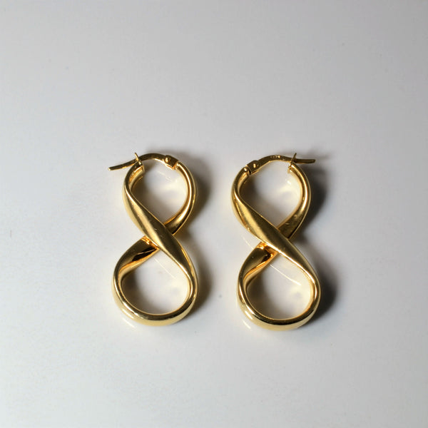 Yellow Gold Infinity Drop Earrings |