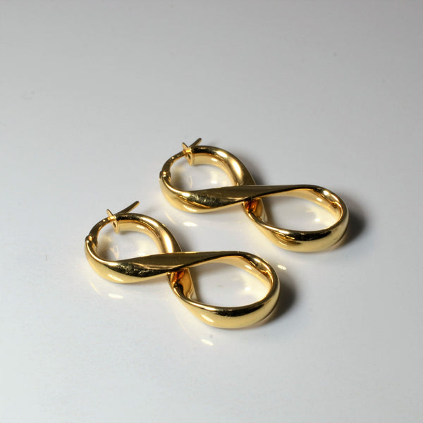 Yellow Gold Infinity Drop Earrings |