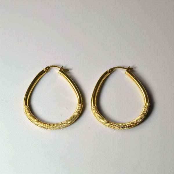 Grainy Textured Gold Hoop Earrings |