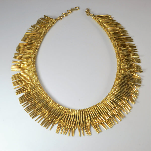 Yellow Gold Fringe Collar Necklace | 15