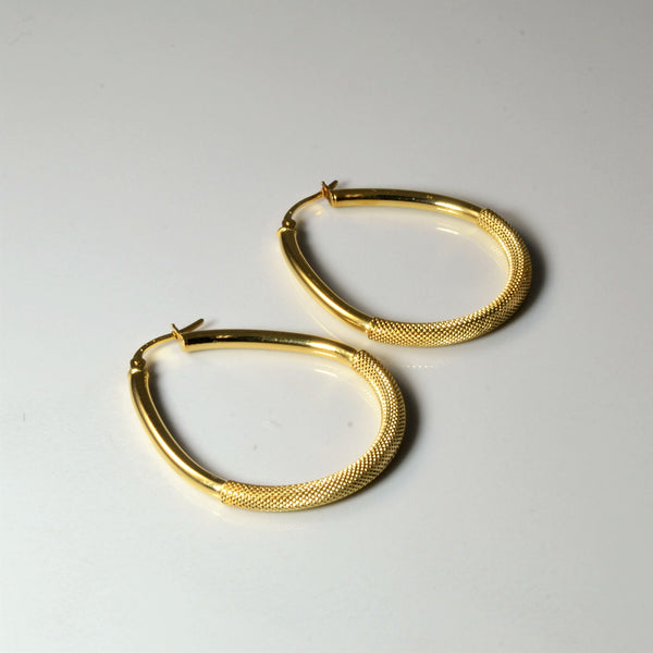 Grainy Textured Gold Hoop Earrings |