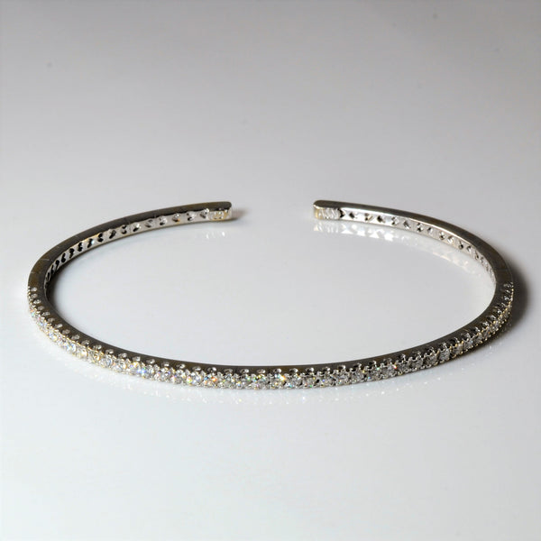 Pave Diamond Bangle Bracelet | 0.88ctw | 7