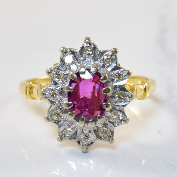 Ruby & Diamond Engagement Ring | 0.75ct, 0.10ctw | SZ 7.5 |