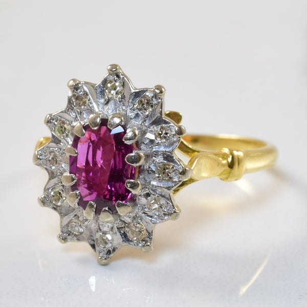 Ruby & Diamond Engagement Ring | 0.75ct, 0.10ctw | SZ 7.5 |