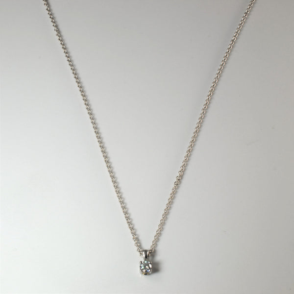 'Birks' Blue Solitaire Diamond Necklace | 0.25ct | 18