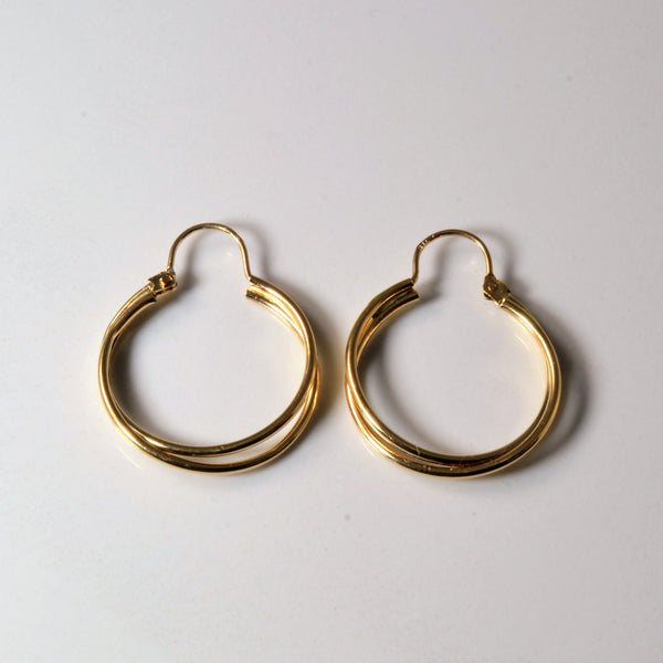 Double Row Yellow Gold Hoops |