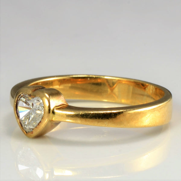 Bezel Set Heart Diamond Ring | 0.40ct | SZ 5.75 |