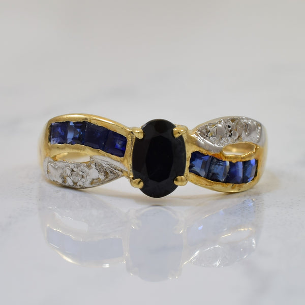Sapphire & Diamond Bypass Ring | 0.90ctw, 0.02ctw | SZ 7 |