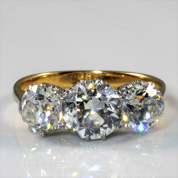 Early 1900s Old European Three Stone Diamond Ring | 2.31ctw | SZ 5.75 |
