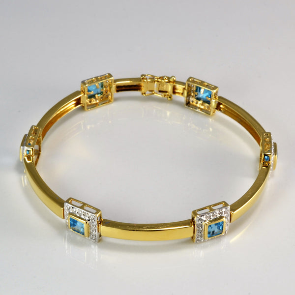 Topaz & Diamond Ladies Bracelet | 0.50 ctw, 7'' |