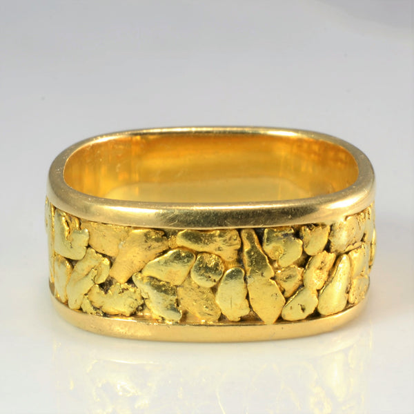 CAVELTI 18k Gold Band with Natural Nuggets | SZ 8.5 |