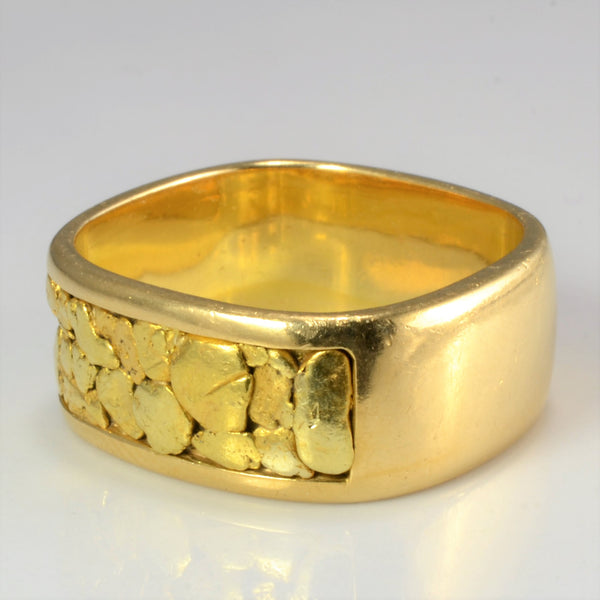 CAVELTI 18k Gold Band with Natural Nuggets | SZ 8.5 |