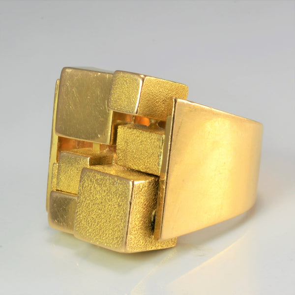 CAVELTI Textured Gold Heavy Ring | SZ 10.25 |