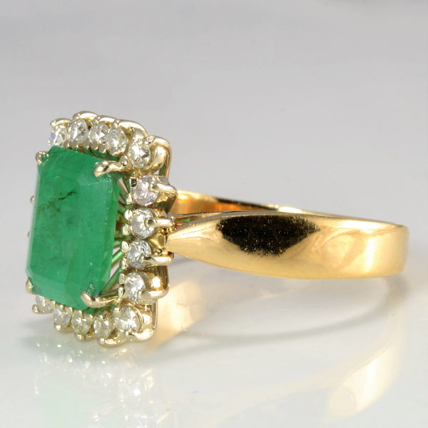 Cocktail Emerald & Diamond Ladies Ring | 0.36 ctw, SZ 6.75 |