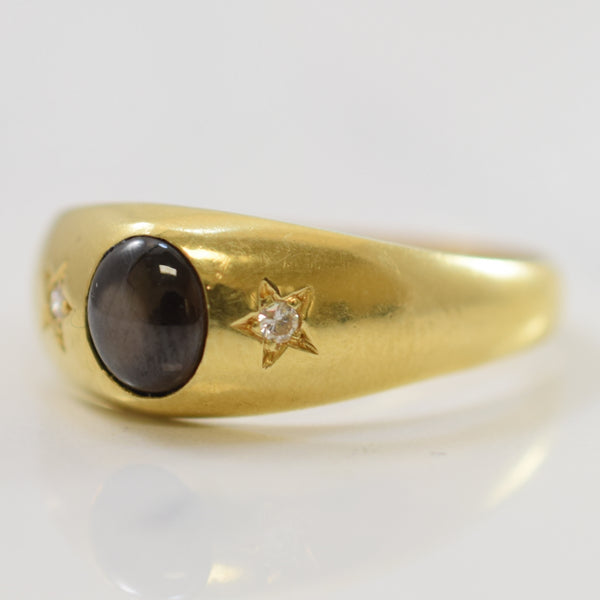 Black Star Sapphire & Diamond Ring | 0.70ct, 0.04ctw | SZ 12.25 |
