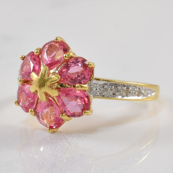 Sapphire & Diamond Flower Ring | 2.00ctw, 0.03ctw | SZ 7 |