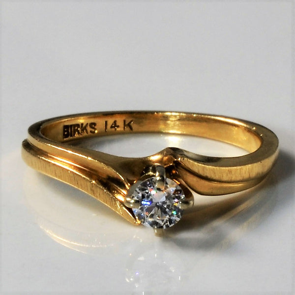 'Birks' Bypass Solitaire Diamond Ring | 0.15ct | SZ 4 |