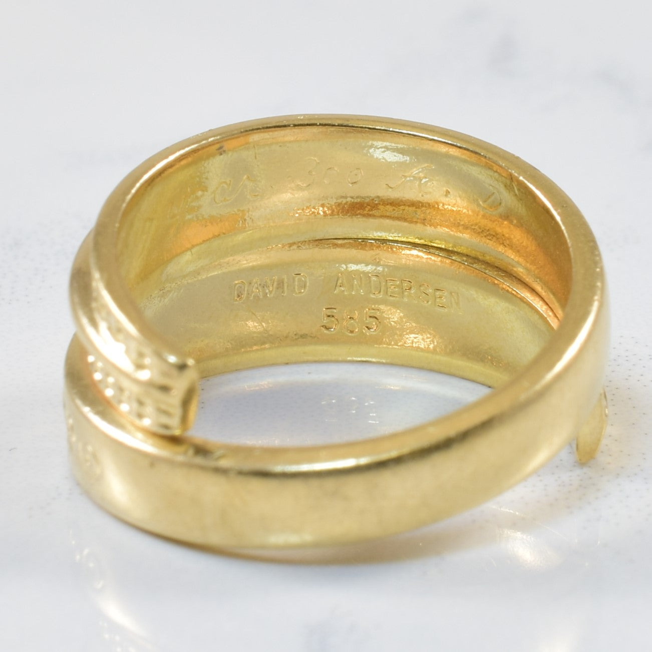 Yellow Gold Textured Wrap Ring | SZ 7 |