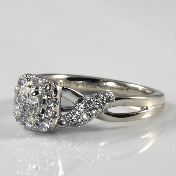 'Vera Wang' Halo Bypass Diamond Engagement Ring | 0.68ctw | SZ 5.5 |