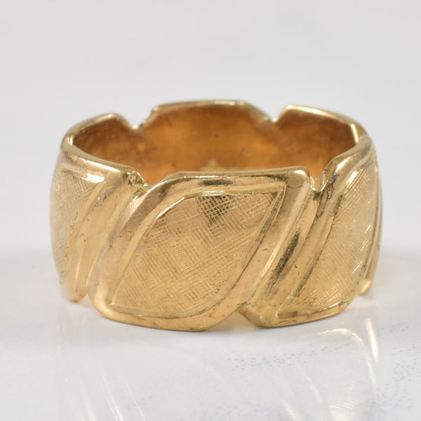 Yellow Gold Textured Wide Band | SZ 7 |