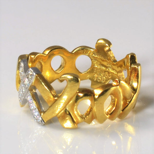 'Tiffany & Co.' Paloma Picasso 1980s Diamond Graffiti Ring | 0.06ctw | SZ 5.5 |