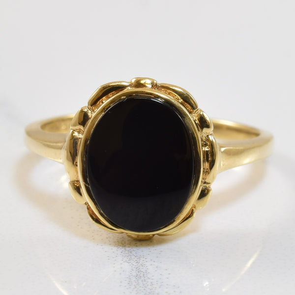 Black Onyx Cocktail Ring | 1.90ct | SZ 6.5 |