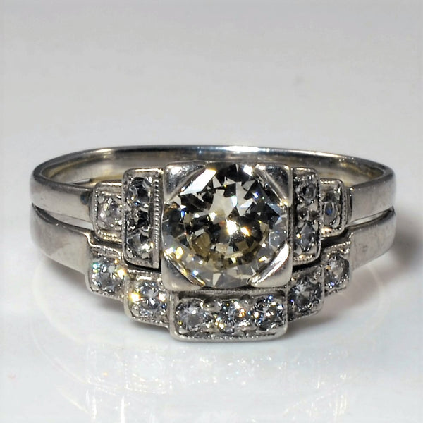 Art Deco Diamond Wedding Set | 0.74ctw | SZ 5.5 |