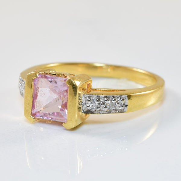 Pink Topaz & Diamond Ring | 1.30ct, 0.04ctw | SZ 7 |