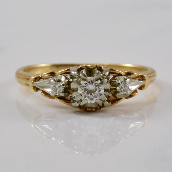 'Birks' 1940s Three Stone Diamond Ring | 0.17ctw | SZ 7.5 |