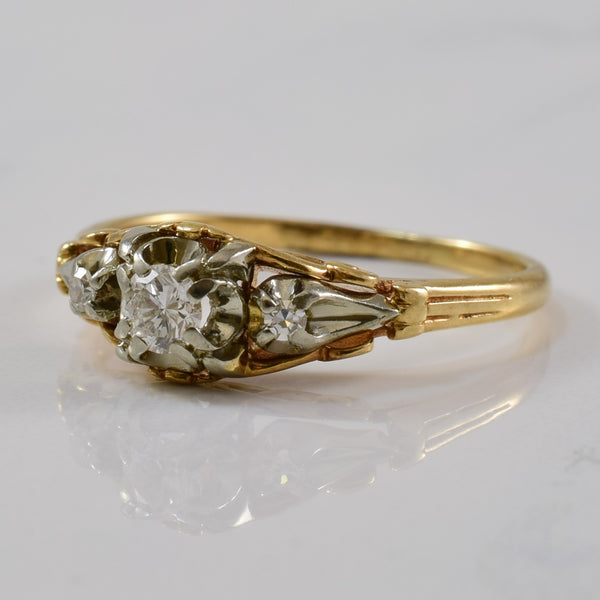 'Birks' 1940s Three Stone Diamond Ring | 0.17ctw | SZ 7.5 |