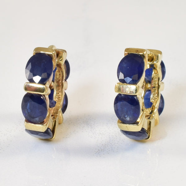 Blue Sapphire Hoop Earrings | 4.50ctw |