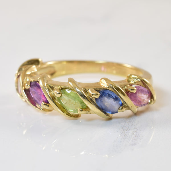 Rainbow Sapphire Twist Ring | 1.50ctw | SZ 7 |