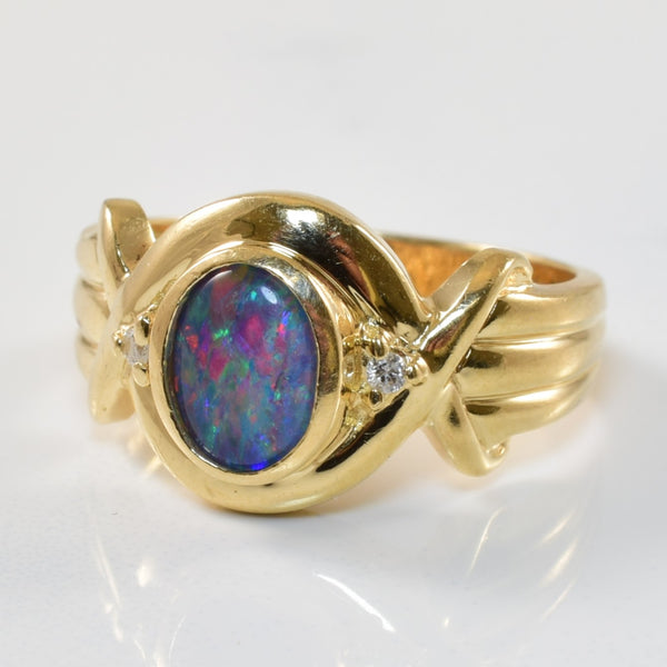 Opal Triplet & Diamond Ring | 1.00ct, 0.03ctw | SZ 7.75 |