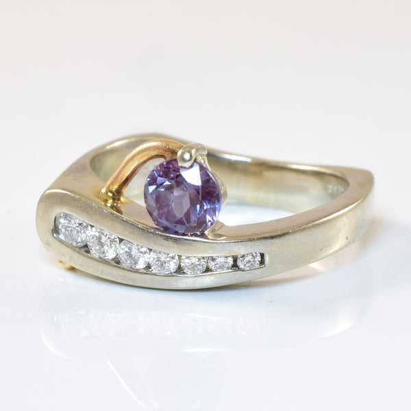 Colour Changing Sapphire & Diamond Ring | 0.55ct, 0.20ctw | SZ 7 |