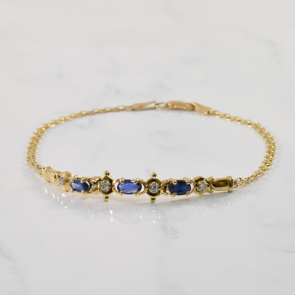Oval Sapphire & Diamond Bracelet | 1.00ctw, 0.04ctw | 8