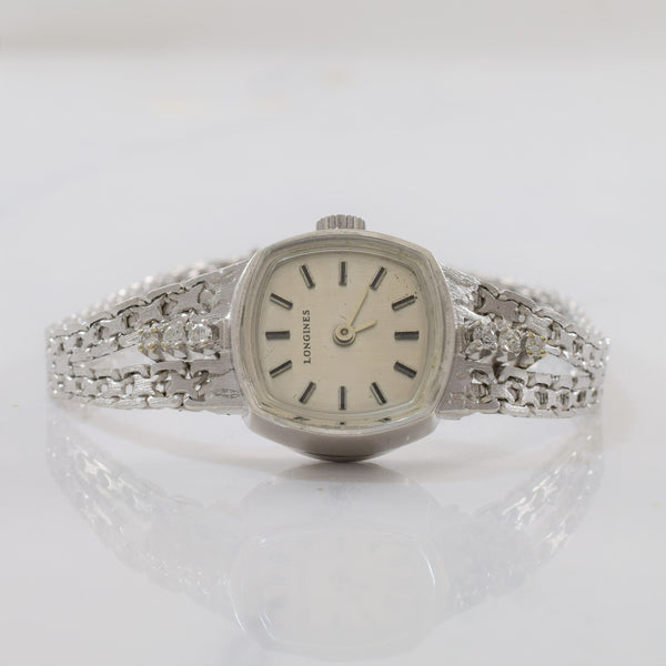 'Longines' Diamond Wrist Watch Circa 1950s | 0.15 ctw | 7.5