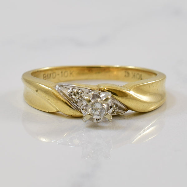 Solitaire Diamond Bypass Ring | 0.06ctw | SZ 5.75 |