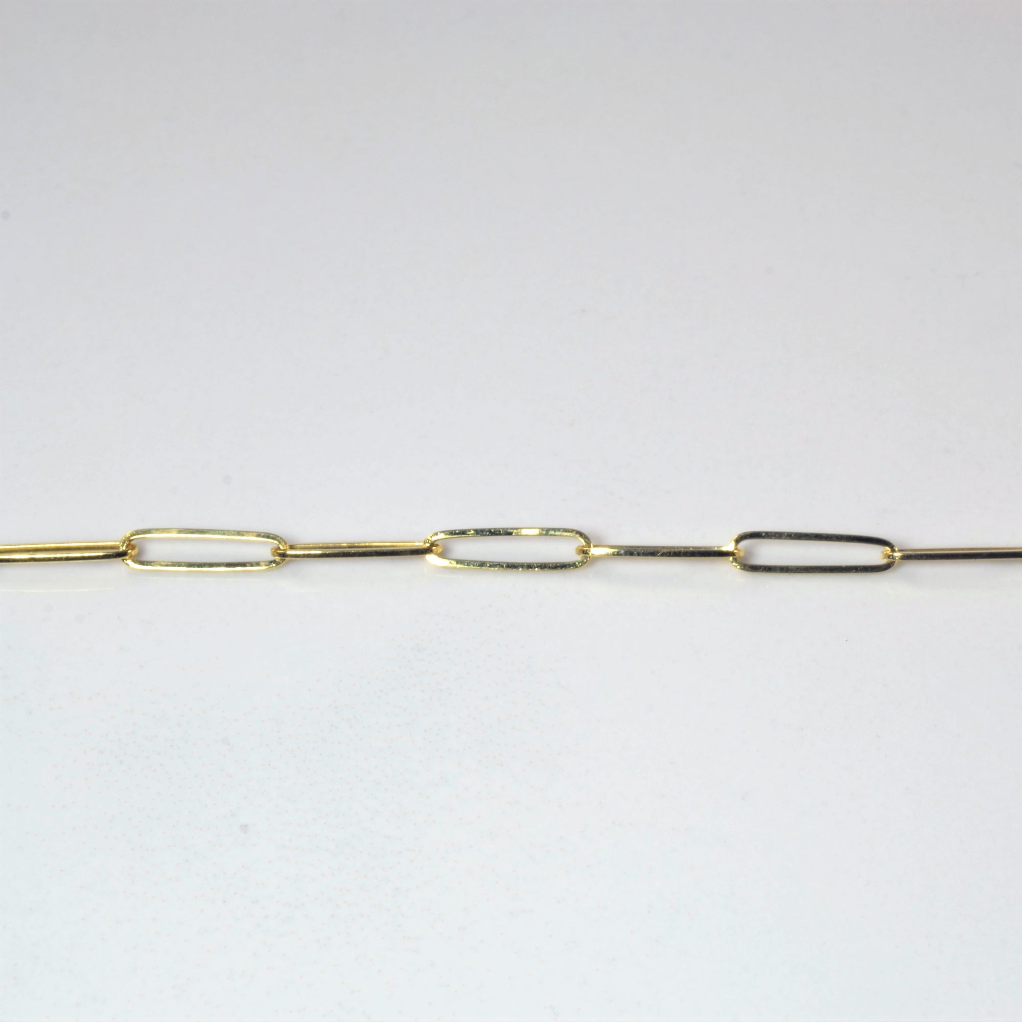 'Bespoke' Yellow Gold Elongated Oval Link Bracelet | 7