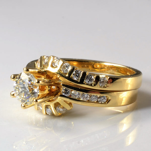 Bypass Diamond Ladies Engagement Ring Set | 1.17ctw | SZ 5.5 |