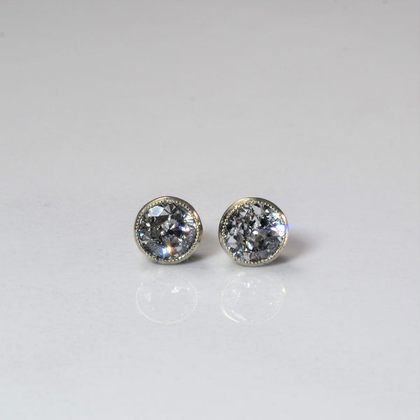 Art Deco Diamond Stud Earrings | 0.86ctw |